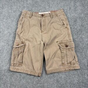 Y2K Red Camel Cargo Shorts Boys 16 Khaki Tan Cotton Utility Pockets Casual Skate